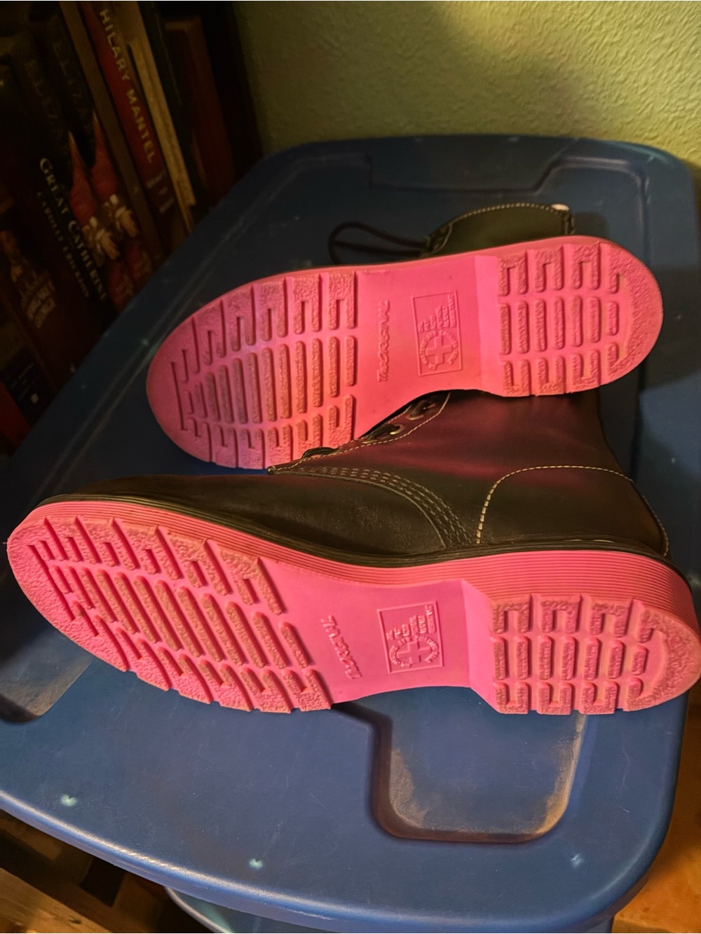 Dr. Martens Combat Boots with Pink Sole - Picture 4 of 4